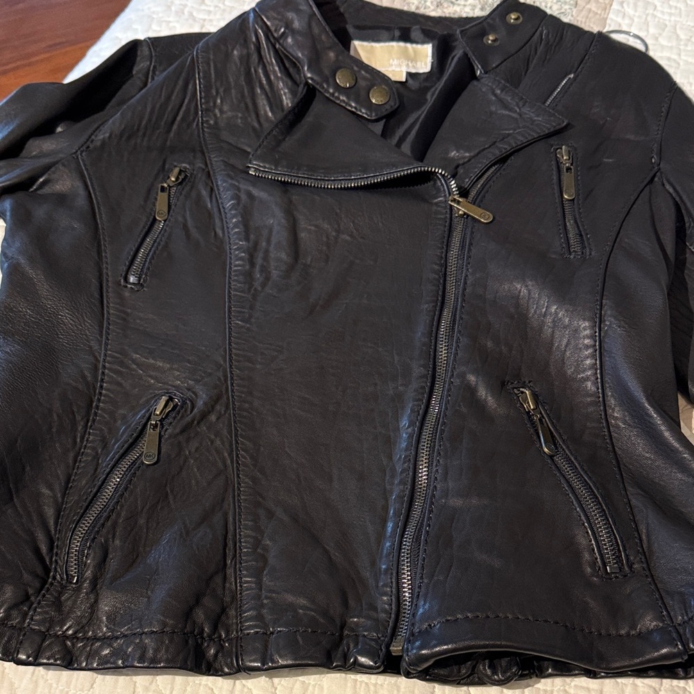 MICHAEL Michael Kors Black Leather Jacket - Picture 5 of 5
